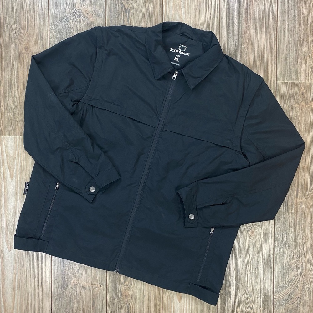 SOLD! SCOTTeVEST Travel Jacket Tec Pockets Convertible Vest RFID - Picture 2 of 14